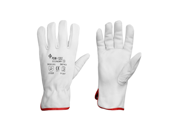 Rękawice całoskórzane białe PSW-1202