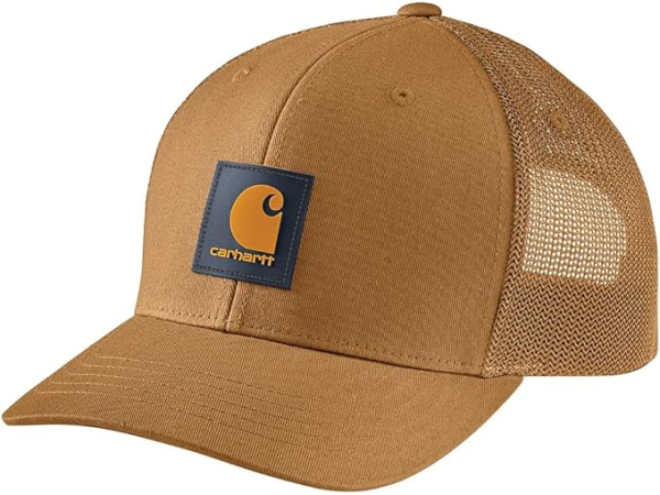 Czapka z daszkiem Rugged Flex Twill Mesh-Back Logo Patch Cap brązowa CARHARTT