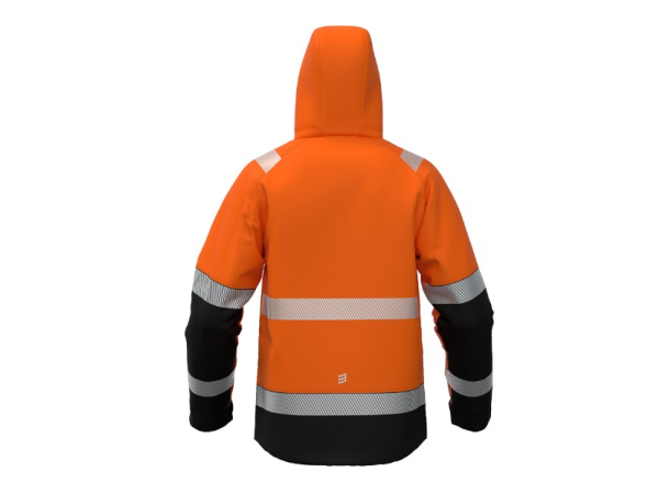 Kurtka robocza VALENCIA Softshell, pomarańczowo-czarna o wysokiej widoczności