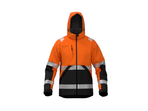 Kurtka robocza VALENCIA Softshell, pomarańczowo-czarna o wysokiej widoczności